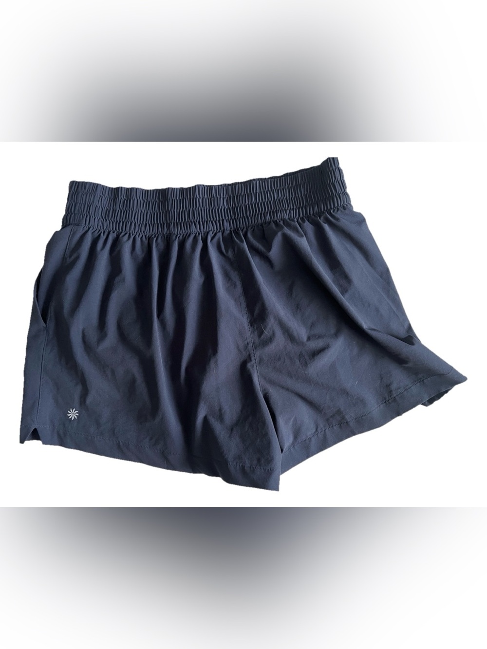 Athleta Navy High Rise Weekender Run Short
